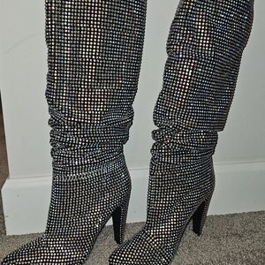 Dazzling Rhinestone Steve Madden Crushing Rhinestone Slouch Boots